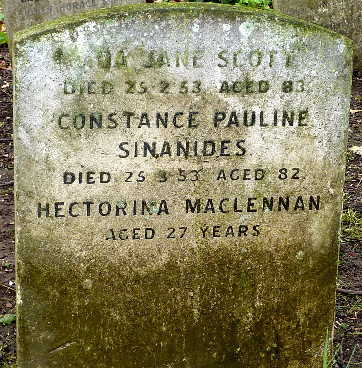 Photo of headstones/Hectorina MacLennan d aged 27 unkn cem